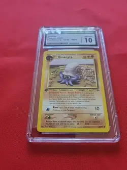 GEM MINT Pokemon: Omanyte 1st Edition #60/75 Neo Discovery 2001 - CGC 10 - B41 - Image 3