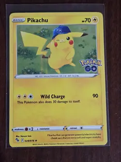 POKEMON CARD PIKACHU 028/078 RARE HOLO SHINY FOIL TCG GO SET - Image 1