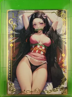 KAMADO NEZUKO Demon Slayer Waifu Goddess Golden Metal Card CUSTOM MADE - Image 1