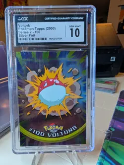 CGC 10 Voltorb #100 Pokemon Topps (2000) Series 2 Silver Foil - Image 1
