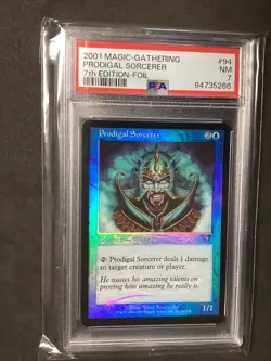 Prodigal Sorcerer #94 7th Edition Foil Common PSA 7 NM Graded MTG Blue Creature - Image 1