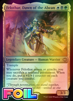 x1 Felothar, Dawn of the Abzan TDM MTG 184 FOIL RARE M/NM 1x - Image 1