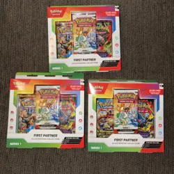 3x First Partner Illustration Collection Series 1 Boxes: Pokemon - New & Sealed - Image 1