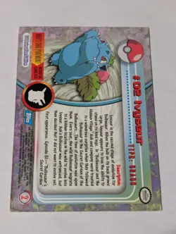 Topps Series 1 1999 TV Animation Edition IVYSAUR #02 Pokemon Card Blue Logo - Image 2