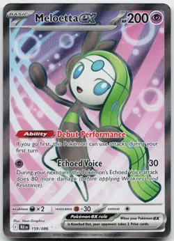 Meloetta ex 159/086 Holo Ultra Rare Black Bolt Pokemon Holo Near Mint - Image 1