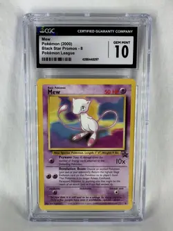 2000 Pokemon Mew Black Star Promo #8 Pokemon League CGC 10 Gem Mint - Image 1