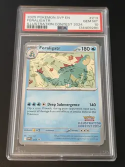 2025 POKEMON SVP EN-SV BLACK STAR PROMO #213 FERALIGATR PSA 10 - Image 1