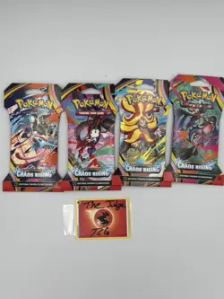 Pokemon Cards - Mega Evolution Chaos Rising - SLEEVED BOOSTER PACK Full Art Set - Image 1
