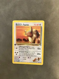 Blaine's Tauros 64/132 Common Gym Heroes Pokemon 1st Edition Lightly Played - Image 1