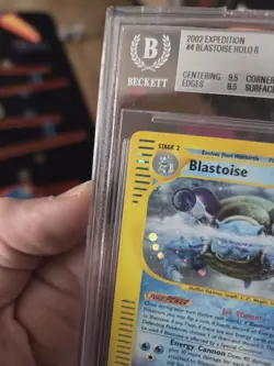 Pokemon TCG Blastoise Holo Rare 4/165 Expedition Base Set BGS Beckett PSA 8 - Image 3
