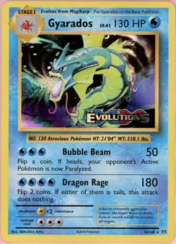 Pokemon Single: Gyarados 34/108 Evolutions Prerelease (2016) Stamped LP - Image 1