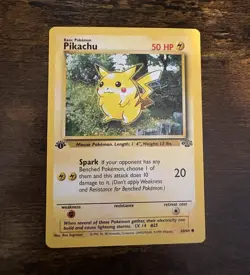 Pikachu 1st Edition Jungle 60/64 Common Regular Basic 50 HP ENG 1999 - Image 1