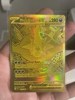 Pokemon TCG Mega Darkrai ex 120/084 Gold Hyper Rare Pitch Black rare mint fire - Image 1