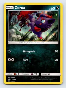 2017 Pokemon Shining Legends ZORUA Black Star Promo SM83 Holo - Image 1