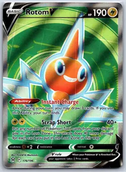 Rotom V 176/196 Ultra Rare Lost Origin Pokemon Holo Near Mint - Image 1