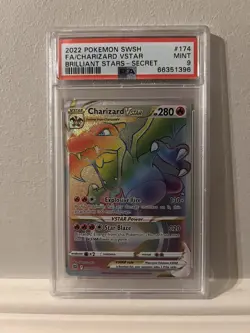 Pokemon TCG Charizard Vstar Brilliant Stars 174/172 Holo Secret Rare - Image 1