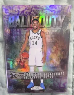 2025-26 Topps Chrome GIANNIS ANTETOKOUNMPO 66/75 Purple Refractor #BD-4 - Image 1