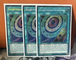 Yugioh: 3x Exceptional Schedule - Secret Rare - BLZD-EN054 - Near Mint Playset - Image 1