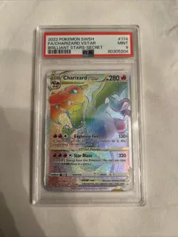 2022 Pokemon SWSH Brilliant Stars Charizard VSTAR F/A #174 Secret PSA 9 Mint - Image 1