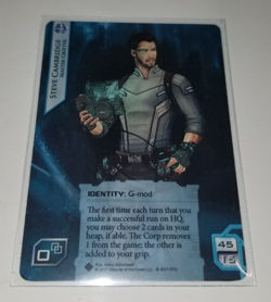 Android Netrunner Steve Cambridge Ayla Rahim 2-Sided Promo Cards NEW w/ Sleeve - Image 1