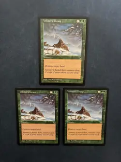 MTG 3X TEMPEST WINTER GRASP MAGIC THE GATHERING UNCOMMON GREEN SORCERY CARDS - Image 1