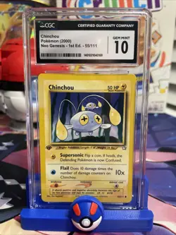 2001 Pokemon Neo Revelation 1st Edition Chinchou #42/64 CGC 10 Gem Mint - Image 1