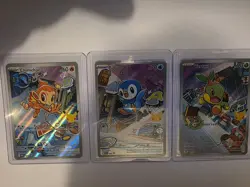 Pokemon First Partners Series 1 Full Art Holo 3-Card Lot Chimchar Piplup Turtwig - Image 1