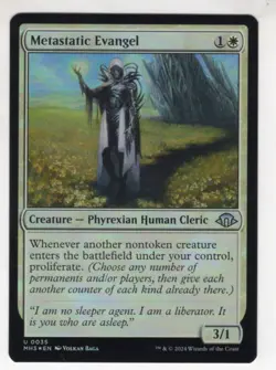 MTG Modern Horizons 3 Foil Uncommon Card #35 Metastatic Evangel - Image 1