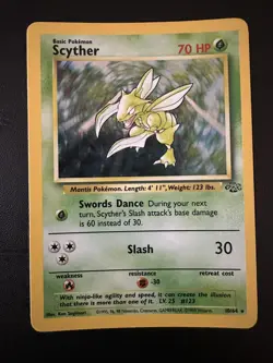1999 Pokemon Jungle Scyther 10/64 Holo Rare WOTC Vintage Card (LP) - Image 1