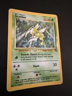 1999 Pokemon Jungle Scyther 10/64 Holo Rare WOTC Vintage Card (LP) - Image 3
