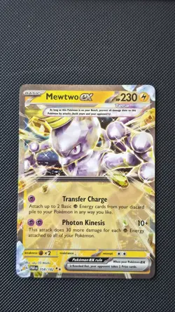 Mewtwo ex 058/182 Double Rare Paradox Rift Pokemon TCG Holo Card Near Mint - Image 1