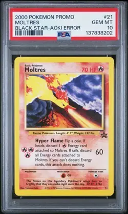 2000 POKEMON PROMO - MOLTRES 21 ARTICUNO 22 ZAPDOS 23 AOKI ERROR - PSA10 SEQ SET - Image 3