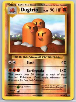 Dugtrio 56/108 Rare Evolutions Pokemon Reverse Holo Near Mint - Image 1