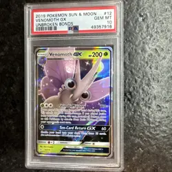 PSA 10 Pokemon Venomoth GX 12/214 Ultra Rare Holo Unbroken Bonds 2019 - Image 1