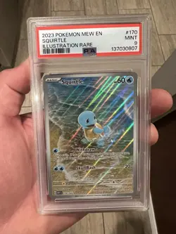 Pokemon Squirtle 170/165 Scarlet & Violet 151 PSA 9 Illustration Rare Holo - Image 1