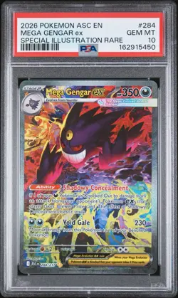 2026 Pokemon Ascended ASC EN #284 Mega Gengar EX Special Illustration PSA 10 - Image 1