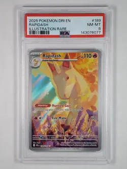 Rapidash 189/182 Illustration Rare SV10: Destined Rivals PSA 8 English Pokemon - Image 1