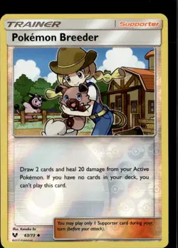 Pokemon Pokemon Breeder 63/73 Shining Legends Reverse Holo Uncommon LP - Image 1