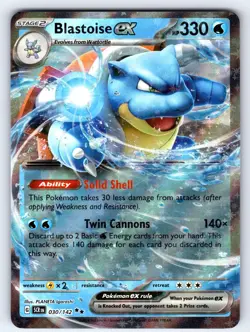 Blastoise ex 30/142 Double Rare Stellar Crown Pokemon Holo Near Mint - Image 1