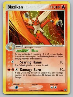 Blaziken 1/106 Holo Rare Emerald Pokemon Holo HP - Image 1