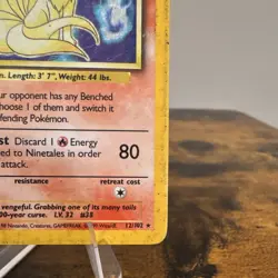 The Pokemon Company Ninetales 12/102 Base Set Holo Rare Eng 80 HP 1999 DM - Image 4