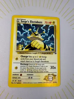 Lt. Surge's Electabuzz 6/132 Rare Gym Heroes Pokemon Unlimited Holo LP - Image 2