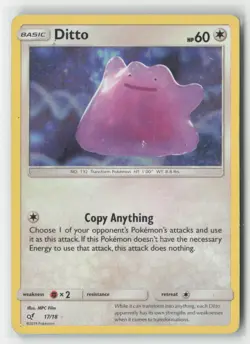 Ditto 17/18 Ultra Rare Detective Pikachu Pokemon Holo Lightly Played - Image 1
