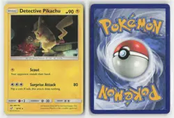 Detective Pikachu 10/18 Rare Detective Pikachu Pokemon Holo Lightly Played - Image 3