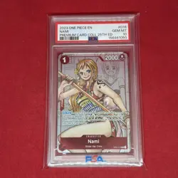 PSA 10 NAMI #016 ENGLISH 2023 ONE PIECE PREMIUM CARD COLLECTION 25TH EDITION - Image 1