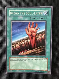 Bazoo The Soul Eater/Fissure DB1 EN117 Misprint Error Rare Yu-Gi-Oh Card - Image 1