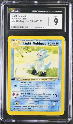 CGC 9 MINT Light Golduck Neo Destiny 1st Edition 47/105 Pokemon Card - Image 1
