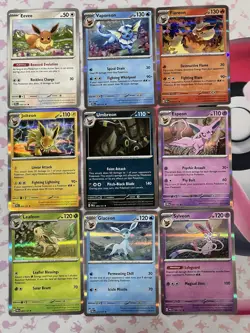 Prismatic Evolutions Complete Eeveelutions Set Of 9 Cards - Holo - Image 1