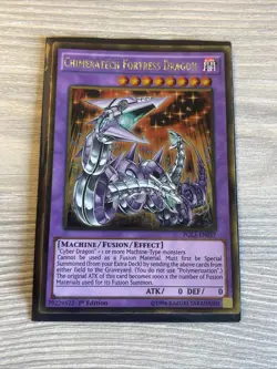 Yugioh Card TCG Chimeratech Fortress Dragon PGL3-EN057 Gold Rare 1st Edition - Image 1