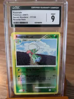 2007 Pokemon Secret Wonders Roserade Reverse Holo #17 CGC Mint 9 - Image 1